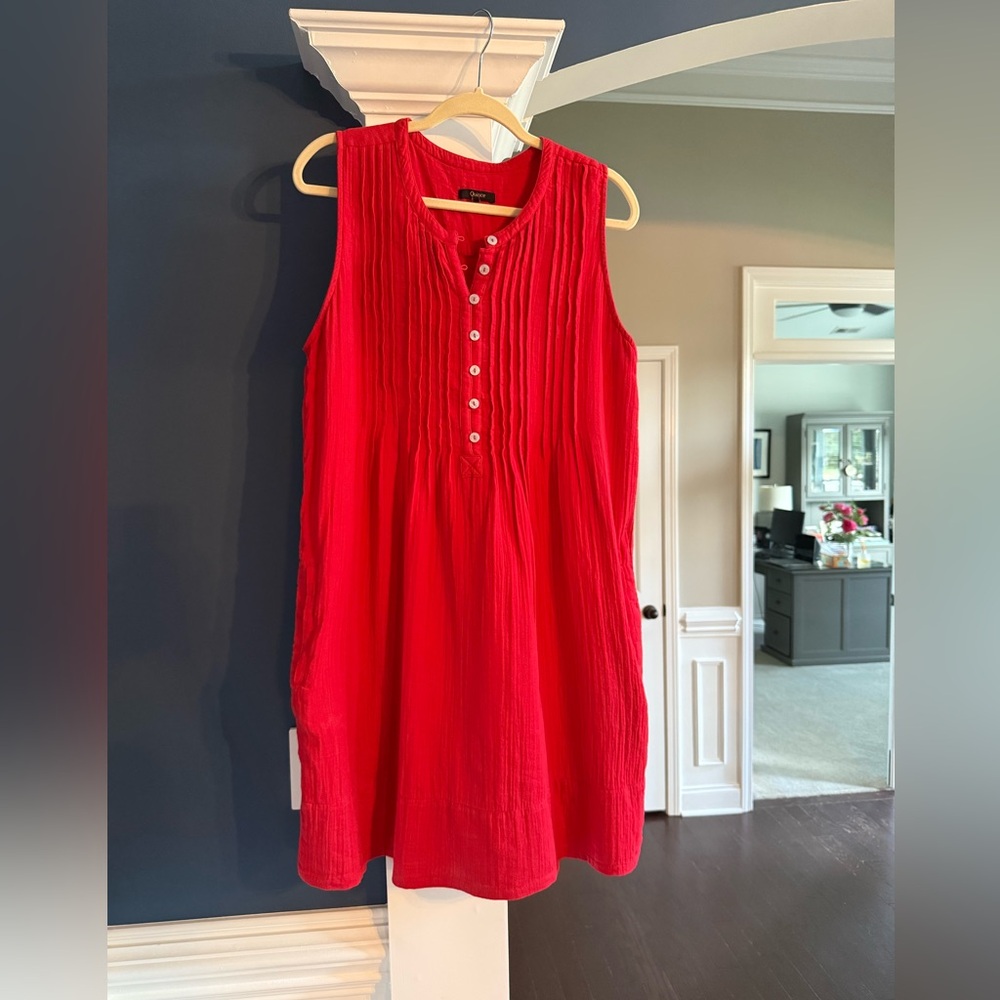 Quince | 100% European Linen Sleeveless Swing Dress, Size Large